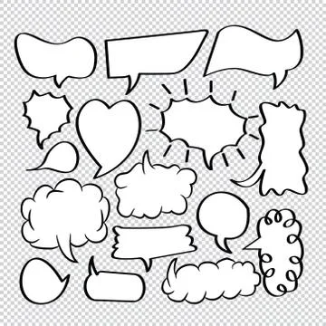 Comic speech bubbles icons collection 05 Stock Illustration