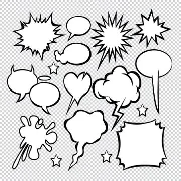 Comic speech bubbles icons collection 04 Stock Illustration