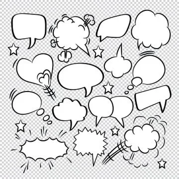 Comic speech bubbles icons collection 06 Stock Illustration