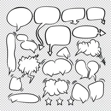 Comic speech bubbles icons collection 03 Stock Illustration