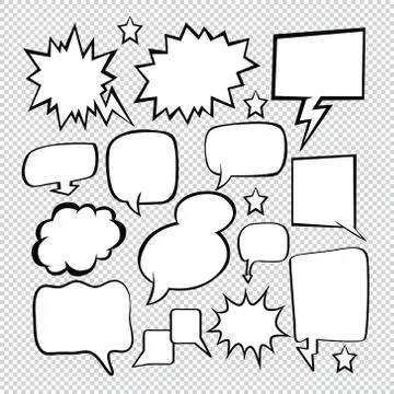 Comic speech bubbles icons collection 02 Stock Illustration