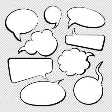 Comic speech bubbles icons collection 01 Stock Illustration