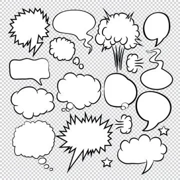 Comic speech bubbles icons collection 27 Stock Illustration