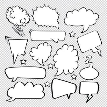 Comic speech bubbles icons collection 24 Stock Illustration