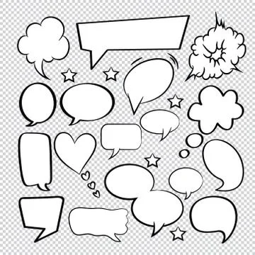 Comic speech bubbles icons collection 23 Stock Illustration
