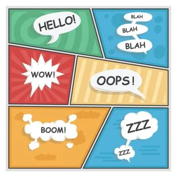 Comic Speech Bubbles Illustrazione stock