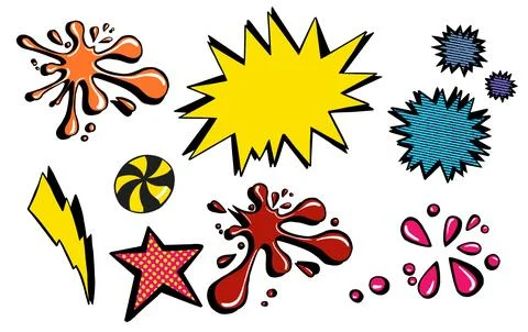 Comic speech bubbles in pop art style vector Stock Illustration