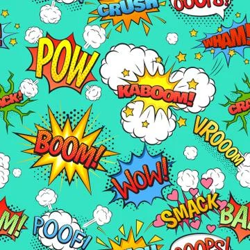 Comic Speech Bubbles Seamless Pattern Background Stock Illustration