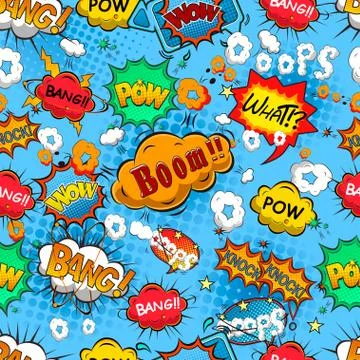 Comic speech bubbles seamless pattern Illustrazione stock