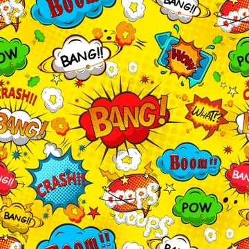 Comic speech bubbles seamless pattern Stock Illustration
