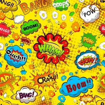 Comic speech bubbles seamless pattern 스톡 일러스트