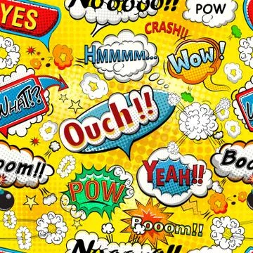 Comic speech bubbles seamless pattern 스톡 일러스트