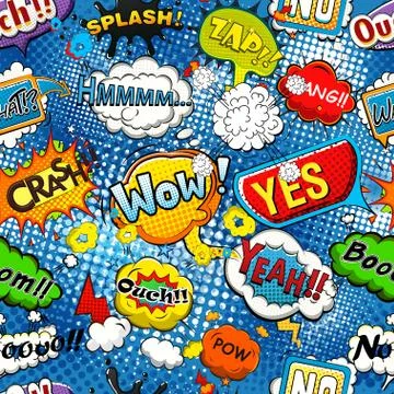 Comic speech bubbles seamless pattern 스톡 일러스트