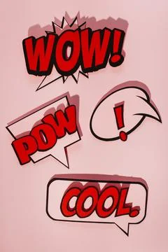 Comic speech bubbles set with different emotions text Illustrazione stock