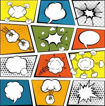 Comic Speech Bubbles Set Stock Illustration