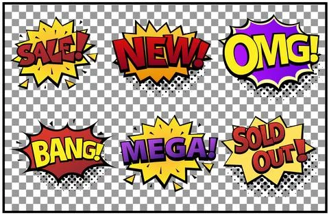 Comic speech bubbles set Stock Illustration