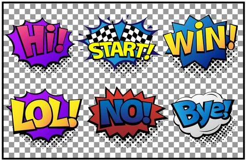 Comic speech bubbles set Stock Illustration