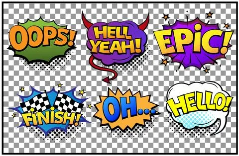 Comic speech bubbles set 스톡 일러스트