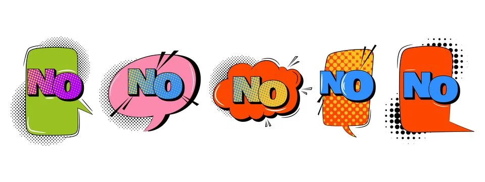 Comic speech bubbles set in trendy retro style. No text Stock Illustration