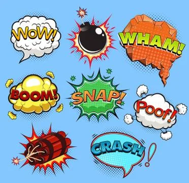 Comic speech bubbles. Sound effects Stock Illustration