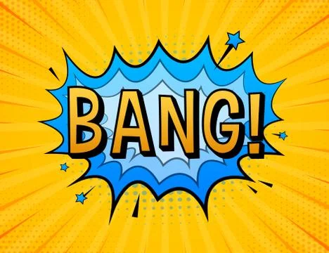 Comic speech bubbles with text Bang. Vintage cartoon illustration. Symbol Stock-Illustration