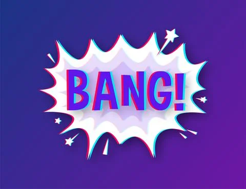 Comic speech bubbles with text Bang. Glitch icon. Symbol, sticker tag, special イラスト素材