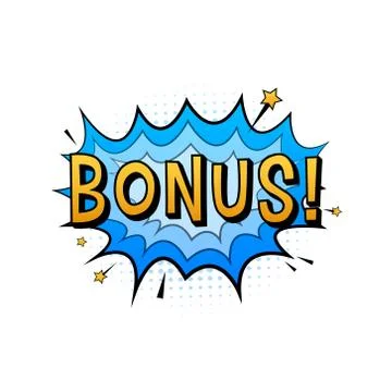 Comic speech bubbles with text Bonus. Vintage cartoon illustration. Symbol Stock Illustration