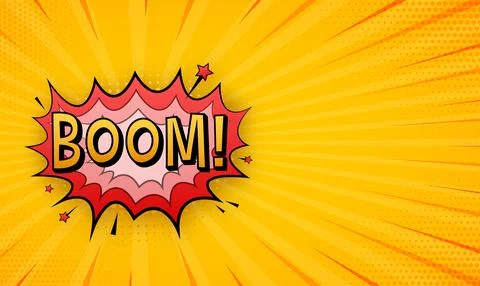 Comic speech bubbles with text Boom. Symbol, sticker tag, special offer label Illustrazione stock