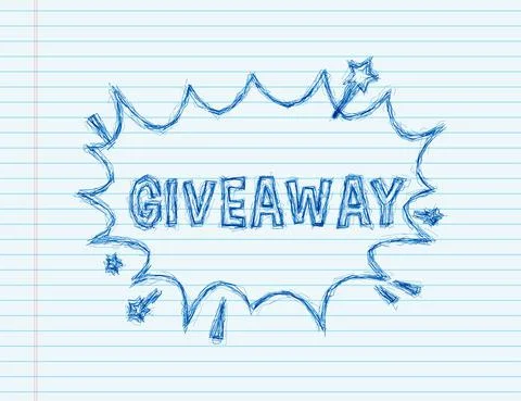 Comic speech bubbles with text giveaway. sketch icon. Symbol, sticker tag Stock Illustration