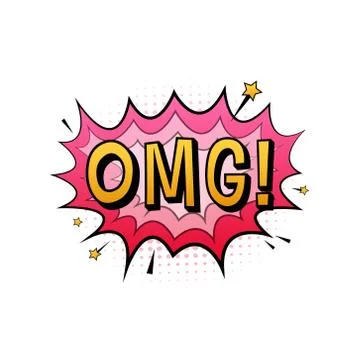 Comic speech bubbles with text Omg. Vintage cartoon illustration. Symbol Stock-Illustration