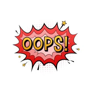 Comic speech bubbles with text oops. Vintage cartoon illustration. Symbol Stock Illustration