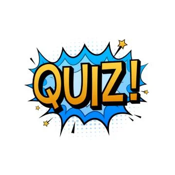 Comic speech bubbles with text quiz. Vintage cartoon illustration. Symbol Stock Illustration