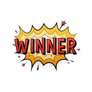 Comic speech bubbles with text Winner. Vintage cartoon illustration. Symbol Stock Illustration