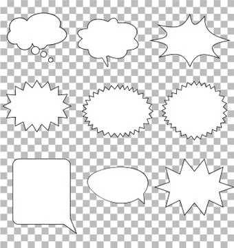 Comic speech bubbles on transparent background. retro empty comic bubbles . Stock Illustration