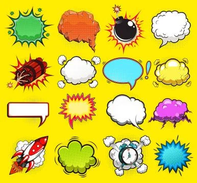 Comic speech bubbles vector illustration Stock Illustration