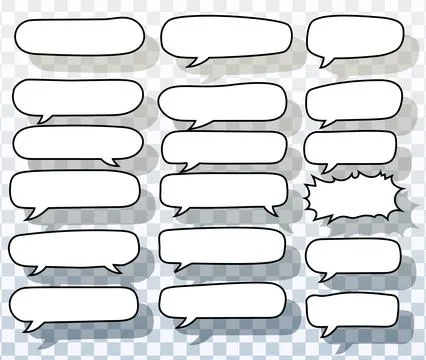 Comic Speech Bubbles Vector Set For Horizontal Dialogues And Comics Stock-Illustration