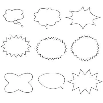 Comic speech bubbles on white background. retro empty comic bubbles and eleme Stock Illustration