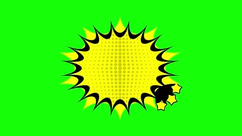 Comic speech burst bubble overlay animation on green screen Stock Footage 314392684