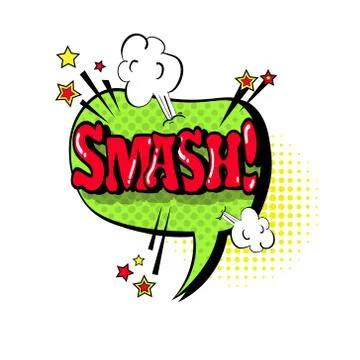 Comic Speech Chat Bubble Pop Art Style Smash Expression Text Icon Illustrazione stock