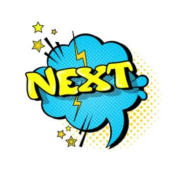 Comic Speech Chat Bubble Pop Art Style Next Expression Text Icon Stock Illustration