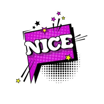 Comic Speech Chat Bubble Pop Art Style Nice Expression Text Icon Illustrazione stock