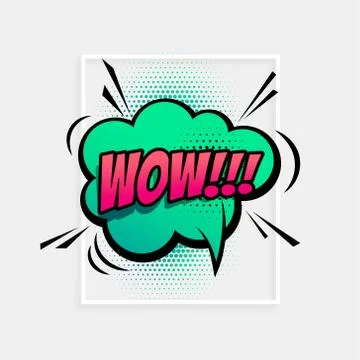 Comic speech expression for term wow Illustration