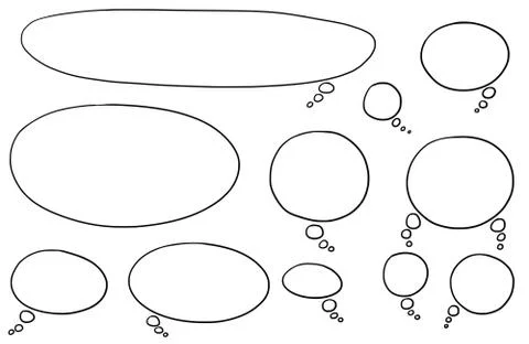 Comic Speech Text Vector Bubbles Set Stock Illustration