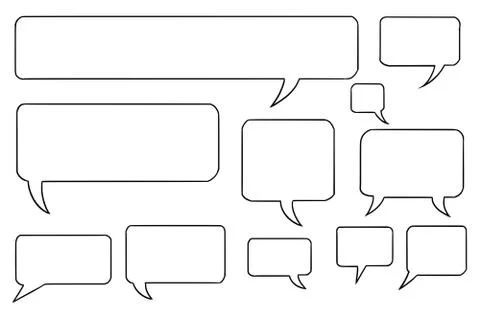 Comic Speech Text Vector Bubbles Set Stock Illustration