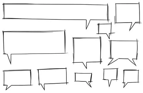 Comic Speech Text Vector Bubbles Set Stock Illustration