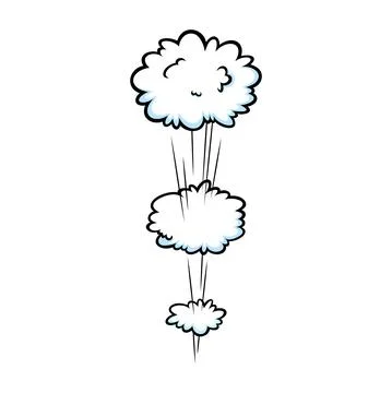 Comic speed effect with clouds. Comic clouds with motion trail lines. Vector Stock Illustration
