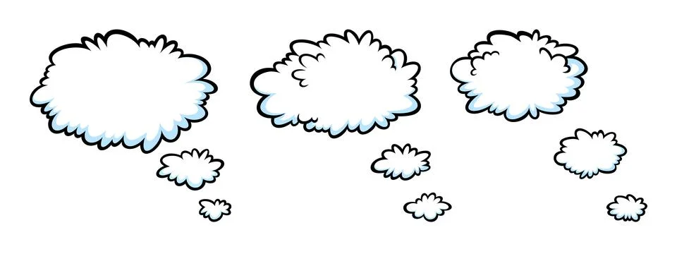 Comic speed effect with clouds. Comic clouds with motion trail lines. Vector Stock Illustration