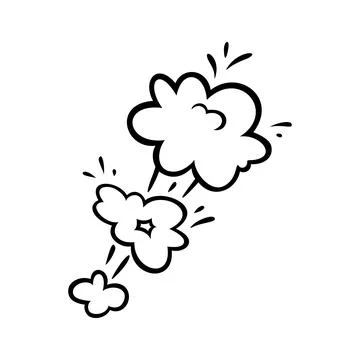 Comic speed effect clouds. Set of explosion bubbles and smoke. Vector Stock Illustration