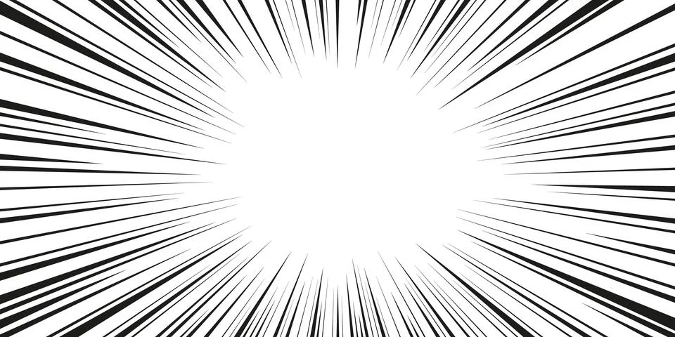 Comic speed lines radiating from central space Stock Illustration