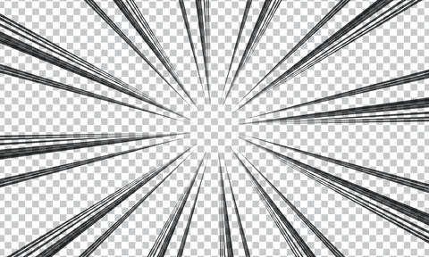 Comic speed lines on transparent background Stock Illustration